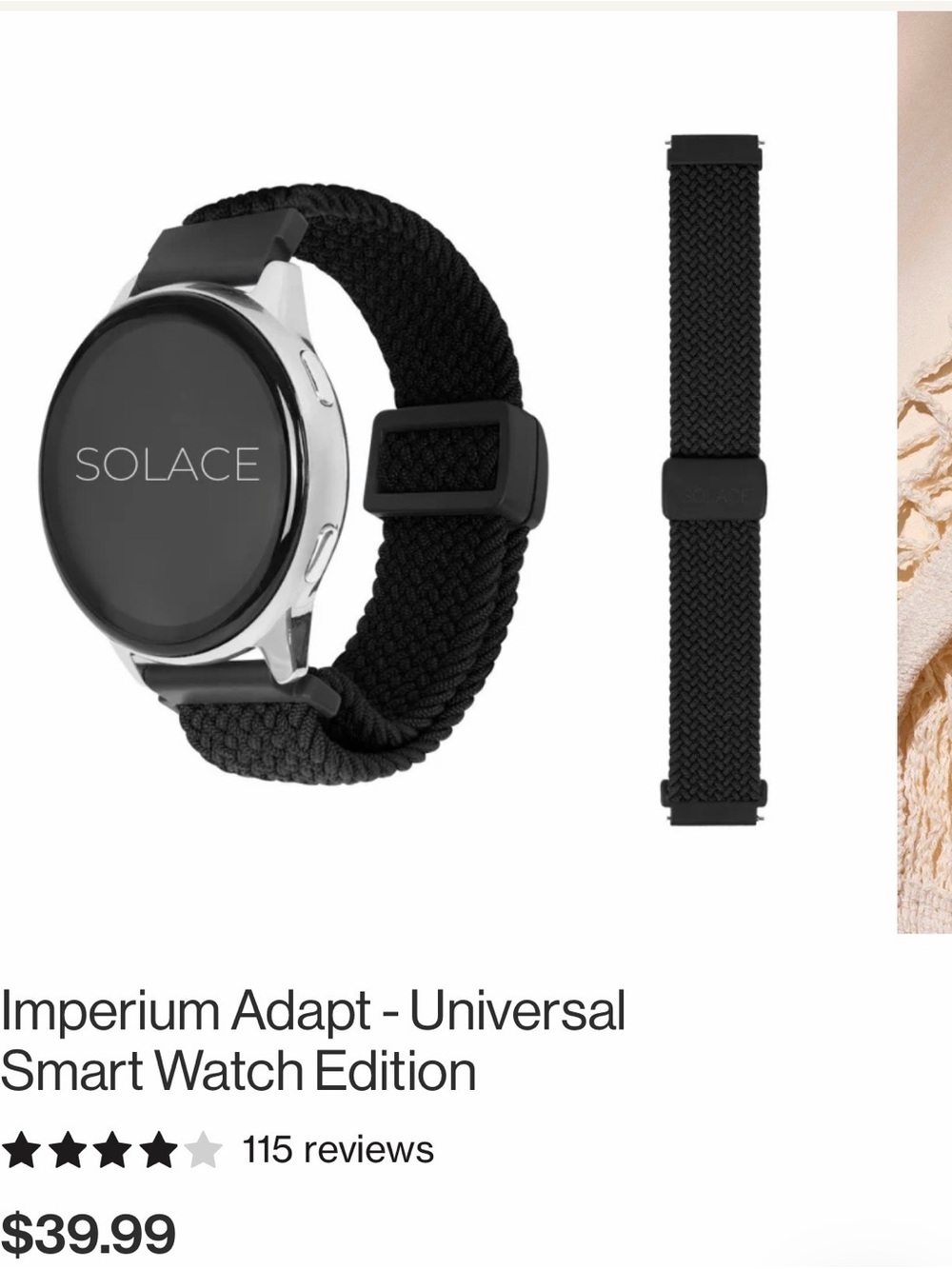 Solace Imperium Adapt Universal Smart Watch Band - Black